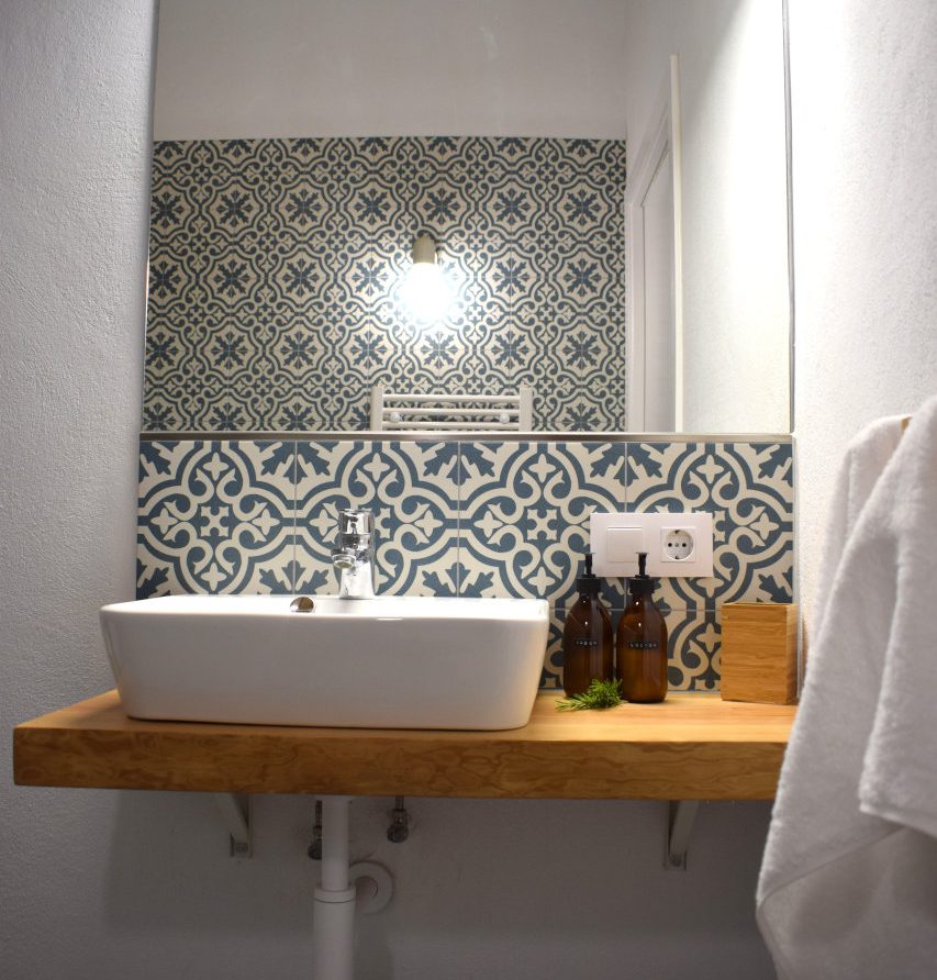 sink with Moorish tiles