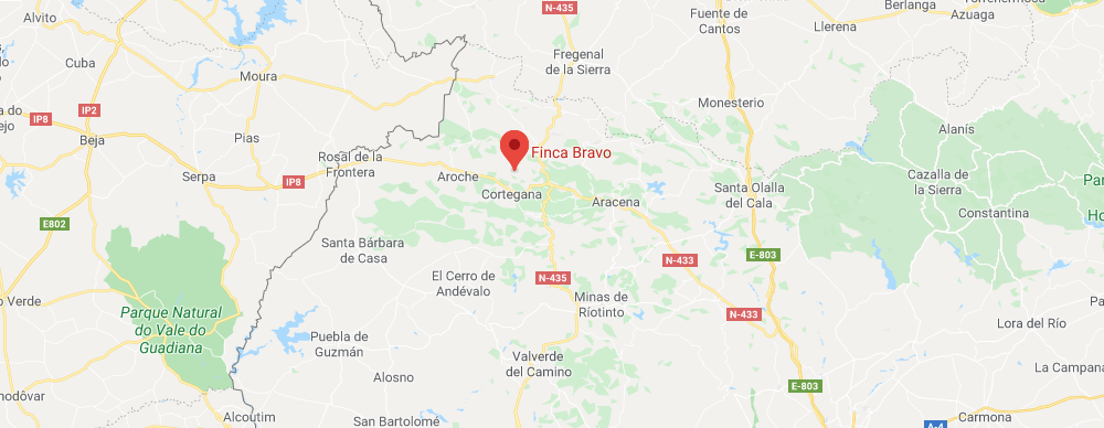 map of area around Finca Bravo