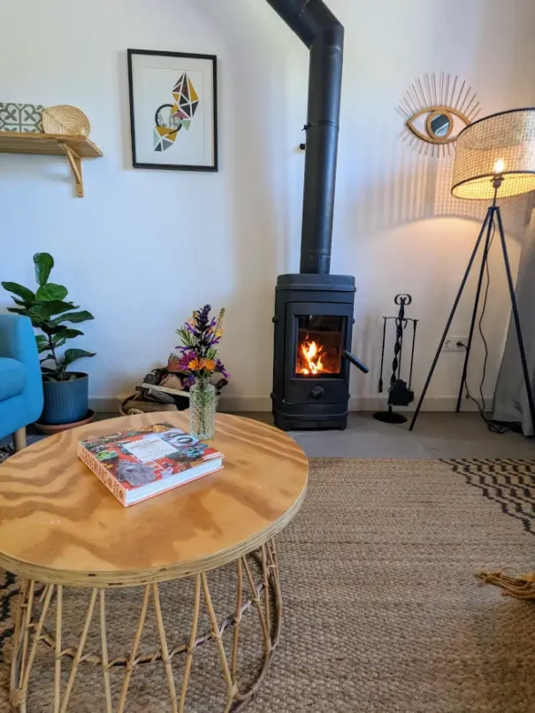 Casa Bohemia Living Room Woodstove 877x660px